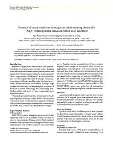 Removal of heavy metal ions from aqueous solutions using ... - NOPR