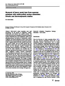 Removal of heavy metal ions from aqueous solutions with multi-walled ...