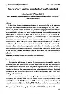 Removal of heavy metal ions using chemically modified ... - CiteSeerX