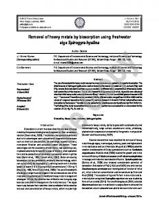 Removal of heavy metals by biosorption using ... - Semantic Scholar