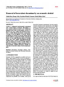 Removal of hexavalent chromium by an aromatic alcohol - Scientific ...