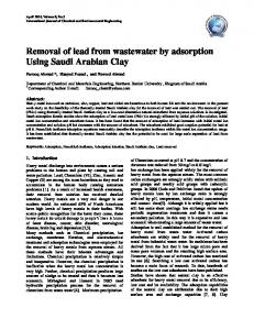 Removal of lead from wastewater by adsorption Using Saudi Arabian ...