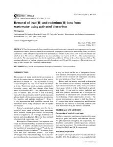 Removal of lead(II) and cadmium(II) ions from ... - Semantic Scholar