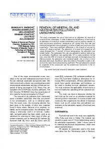 Removal of mineral oil and wastewater pollutants using hard coal