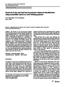 Removal of zinc and lead ions by polymer-enhanced ultrafiltration ...