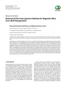 Removal of Zinc from Aqueous Solutions by Magnetite Silica Core ...