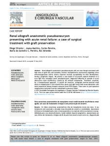 Renal allograft anastomotic pseudoaneurysm