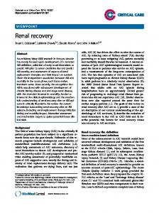 Renal recovery | SpringerLink