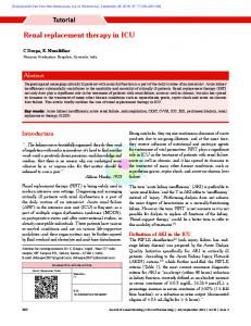 Renal replacement therapy in ICU