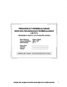 Rencana Pelaksanaan Pembelajaran