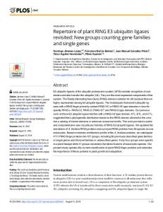 Repertoire of plant RING E3 ubiquitin ligases revisited: New ... - PLOS