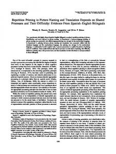 Repetition Priming in Picture Naming and ... - Semantic Scholar