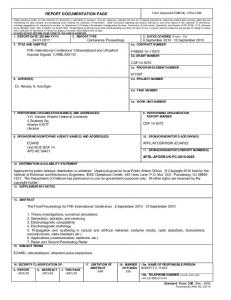 report documentation page