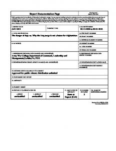 Report Documentation Page