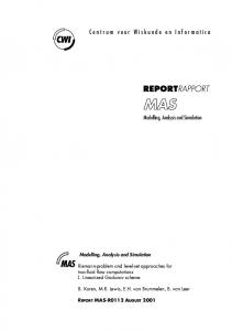 REPORT MAS-R0112 AUGUST 2001