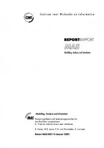 REPORT MAS-R0113 AUGUST 2001