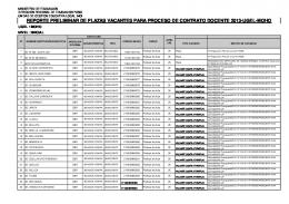 REPORTE PRELIMINAR DE PLAZAS VACANTES ... - DRE Puno