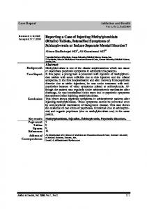 Reporting a Case of Injecting Methylphenidate ... - Semantic Scholar