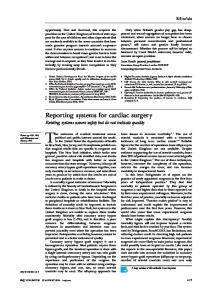 Reporting systems for cardiac surgery - The BMJ