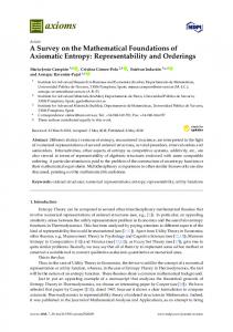 Representability and Orderings - MDPI