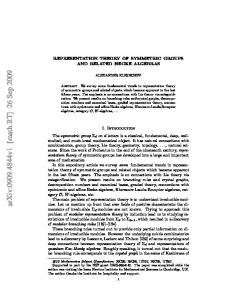 REPRESENTATION THEORY OF SYMMETRIC GROUPS AND ...