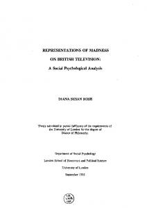 REPRESENTATIONS OF MADNESS ON ... - LSE Theses Online