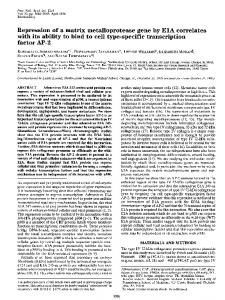 Repression of a matrix metalloprotease gene by E1A ... | Europe PMC