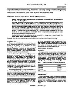 Reproducibility of Determining Anaerobic Capacity