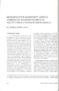 Reproductive Morbidity Among Currently Married Women in South India