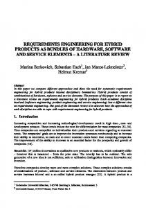 REQUIREMENTS ENGINEERING FOR HYBRID ... - CiteSeerX