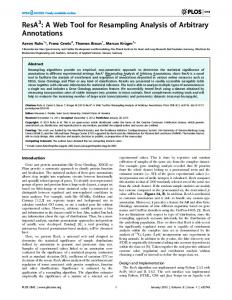 ResA : A Web Tool for Resampling Analysis of ... - Semantic Scholar