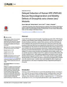 Rescues Neurodegeneration and Mobility Defects of ... - CiteSeerX