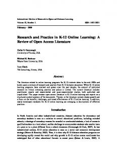 Research and Practice in K-12 Online Learning: A ... - LearnTechLib