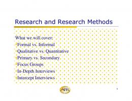 Research and Research Methods