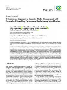 Research Article A Conceptual Approach to Complex