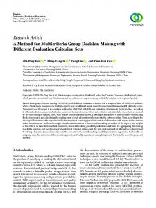 Research Article A Method for Multicriteria Group