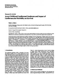 Research Article Acute Childhood Cardiorenal Syndrome and Impact ...