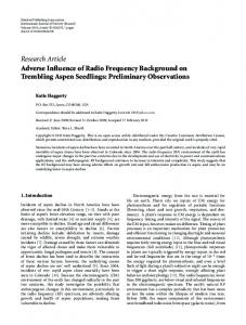 Research Article Adverse Influence of Radio Frequency ... - em3e.com