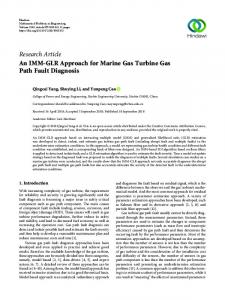 Research Article An IMM-GLR Approach for Marine Gas Turbine Gas