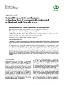 Research Article Bacterial Stress and Osteoblast ... - Hindawi