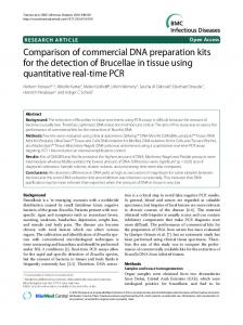 Research article Comparison of commercial DNA preparation kits for