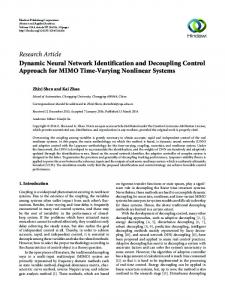 Research Article Dynamic Neural Network Identification and