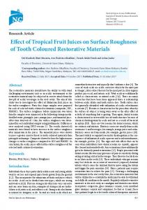 Research Article Effect of Tropical Fruit Juices on Surface Roughness