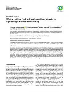 Research Article Efficiency of Rice Husk Ash as ...