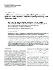 Research Article Establishment and Comparison of ... - BioMedSearch