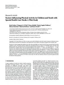 Research Article Factors Influencing Physical Activity ... - ScienceOpen