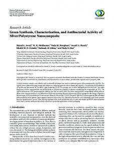 Research Article Green Synthesis, Characterization