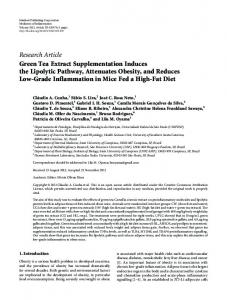 Research Article Green Tea Extract Supplementation ... - BioMedSearch