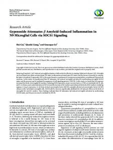 Research Article Gypenoside Attenuates Amyloid-Induced