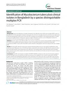 Research article Identification of Mycobacterium tuberculosis clinical ...